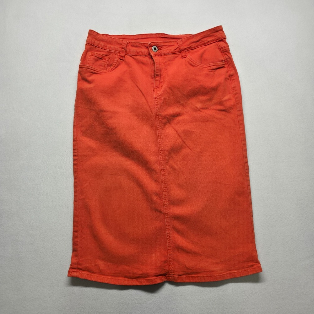 Be Girl Women's Orange Denim Skirt Size Large (30X26)